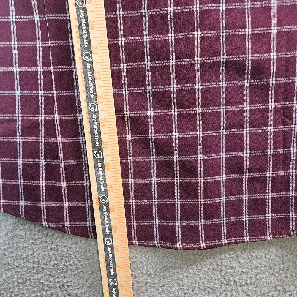 $148 NEW Mizzen + Main City Flannel Shirt Men XXL Trim‎ Wine Richard Plaid